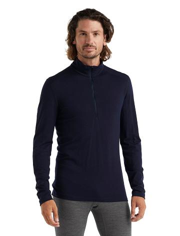 Icebreaker Merino 200 Oasis Long Sleeve Half Zip Thermal Top Miesten Base Layers Laivastonsininen | FI 1359OKIR